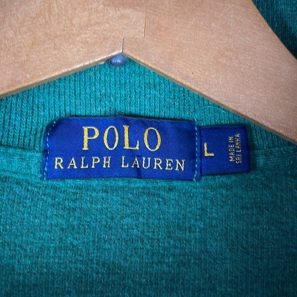 Polo Ralph Lauren Pullover Sweater SZ L Men 3/4 Zip Green - Picture 11 of 13